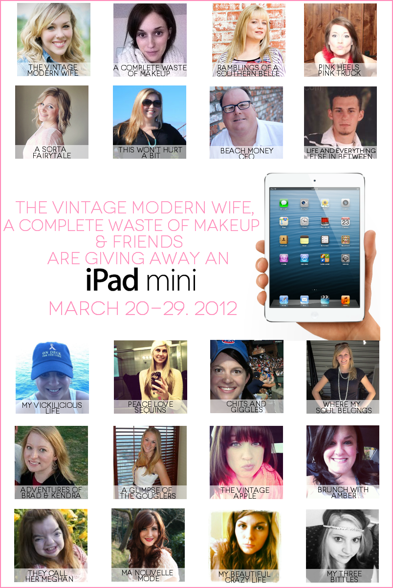 Ipad Mini giveaway from The Vintage Modern Wife & A Complete Waste of Makeup & Friends!